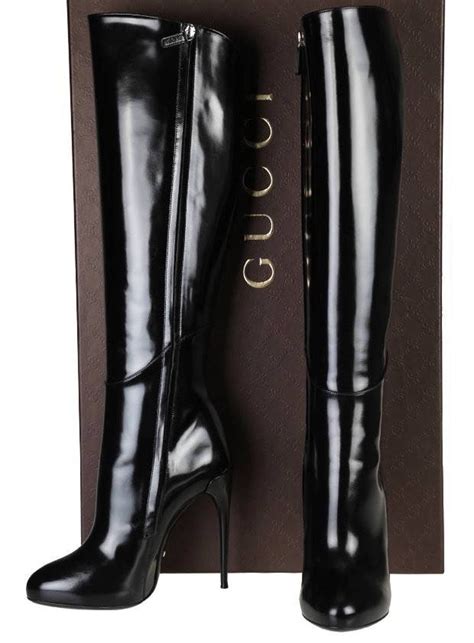 gucci leather knee boot|high heel gucci boots women.